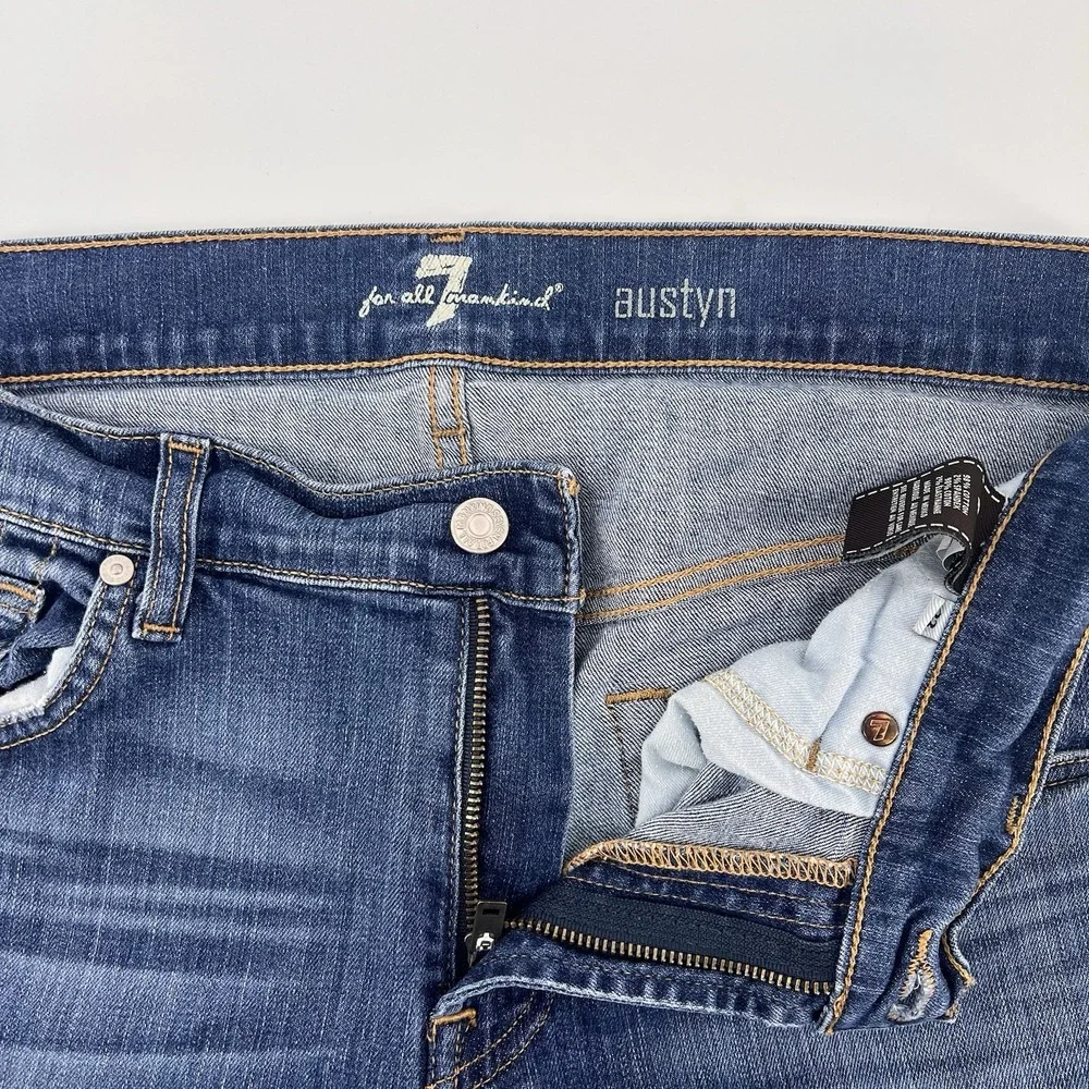 7 For All Mankind Jeans Mens 33x33 Blue Austyn Straight Leg Relaxed Fit Stretch